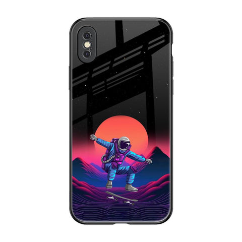 Retro Astronaut iPhone XS Glass Back Cover Online