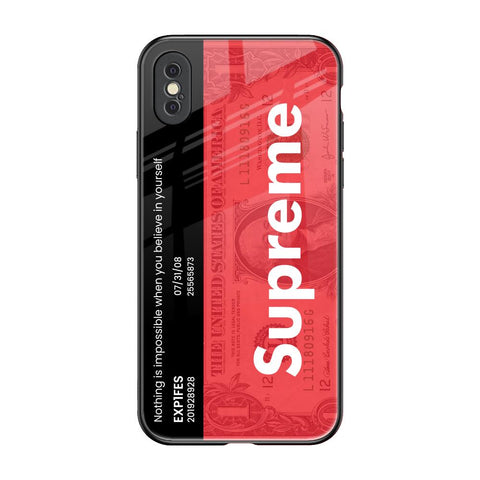 Supreme Ticket iPhone XS Glass Back Cover Online