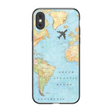 Travel Map iPhone XS Glass Back Cover Online