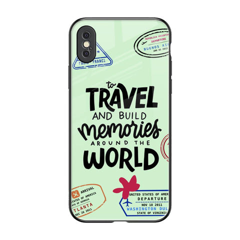 Travel Stamps iPhone XS Glass Back Cover Online