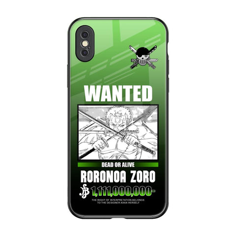 Zoro Wanted iPhone XS Glass Back Cover Online