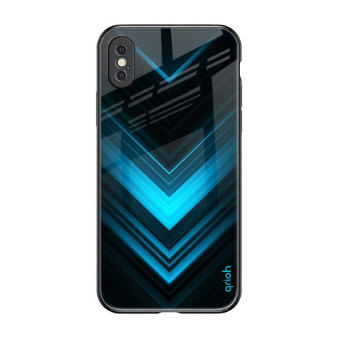 Vertical Blue Arrow iPhone XS Glass Back Cover Online