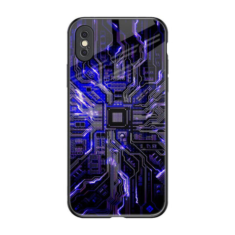 Techno Color Pattern iPhone XS Glass Back Cover Online