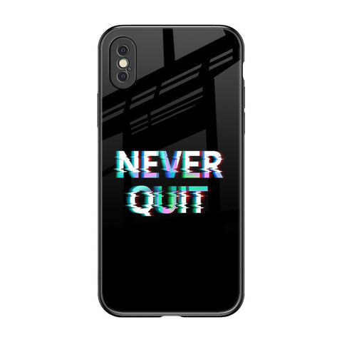 Never Quit iPhone XS Glass Back Cover Online