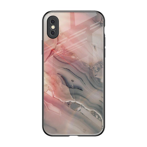 Pink And Grey Marble iPhone XS Glass Back Cover Online