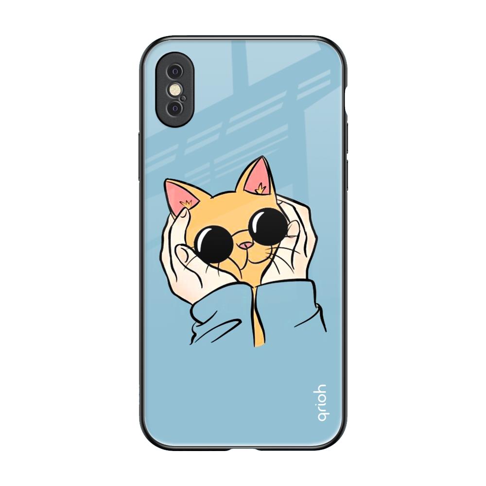 Adorable Cute Kitty iPhone XS Glass Back Cover Online