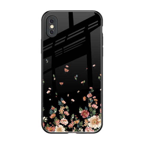 Floating Floral Print iPhone XS Glass Back Cover Online