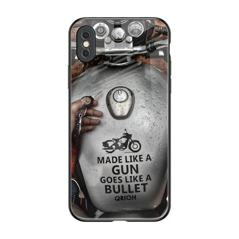 Royal Bike iPhone XS Glass Back Cover Online