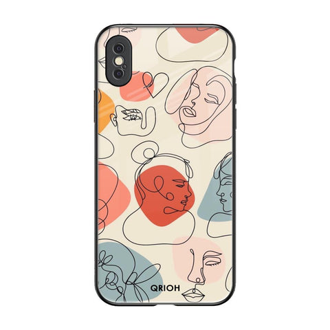 Abstract Faces iPhone XS Glass Back Cover Online