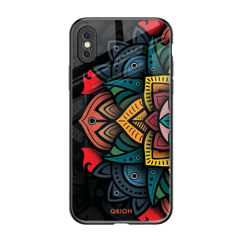 Retro Gorgeous Flower iPhone XS Glass Back Cover Online