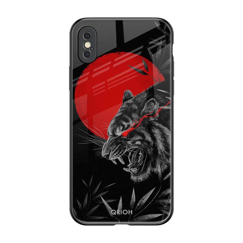 Red Moon Tiger iPhone XS Glass Back Cover Online