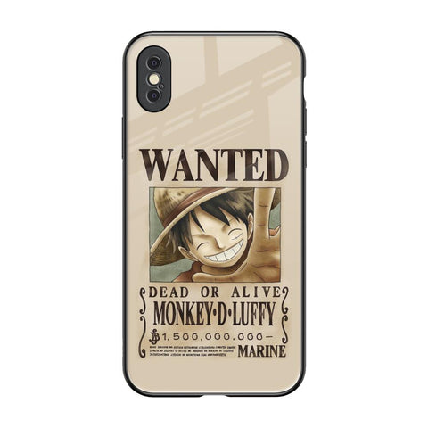 Luffy Wanted iPhone XS Glass Back Cover Online