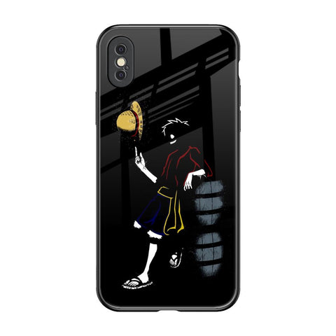 Luffy Line Art iPhone XS Glass Back Cover Online
