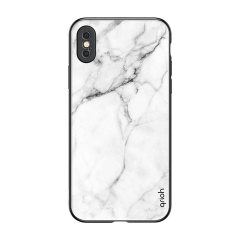Modern White Marble iPhone XS Glass Back Cover Online