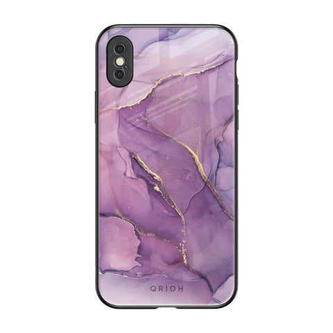 Purple Gold Marble iPhone XS Glass Back Cover Online