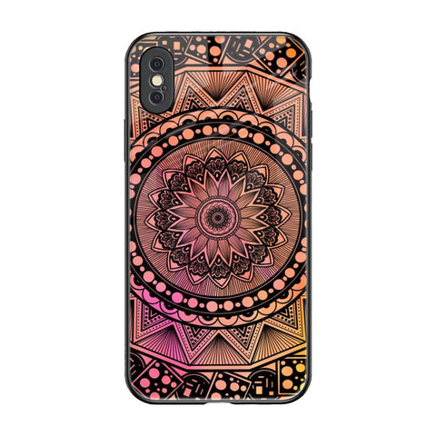 Floral Mandala iPhone XS Glass Back Cover Online