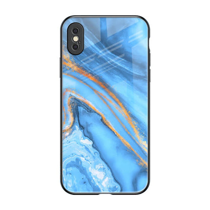 Vibrant Blue Marble iPhone XS Glass Back Cover Online