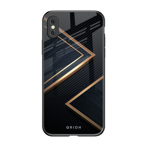 Sleek Golden & Navy iPhone XS Glass Back Cover Online