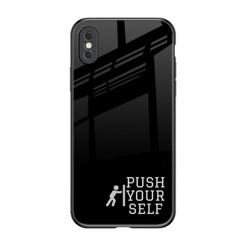 Push Your Self iPhone XS Glass Back Cover Online