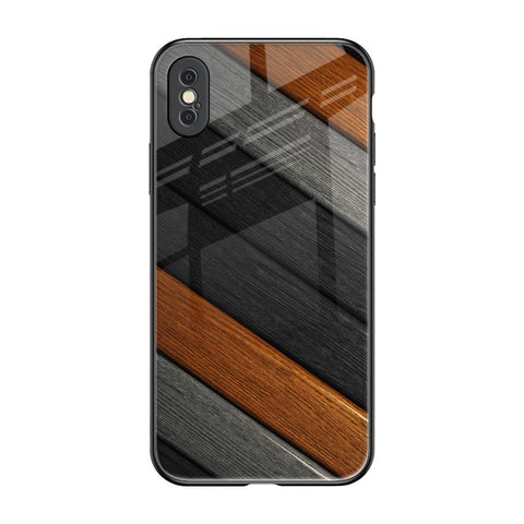 Tri Color Wood iPhone XS Glass Back Cover Online