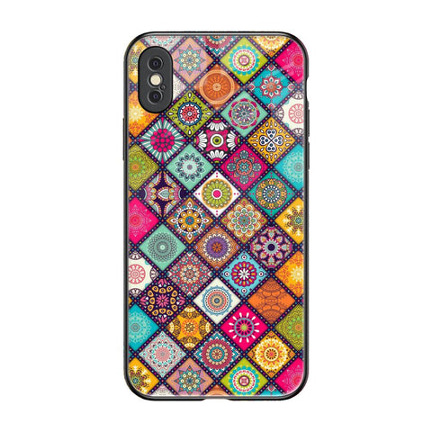 Multicolor Mandala iPhone XS Glass Back Cover Online