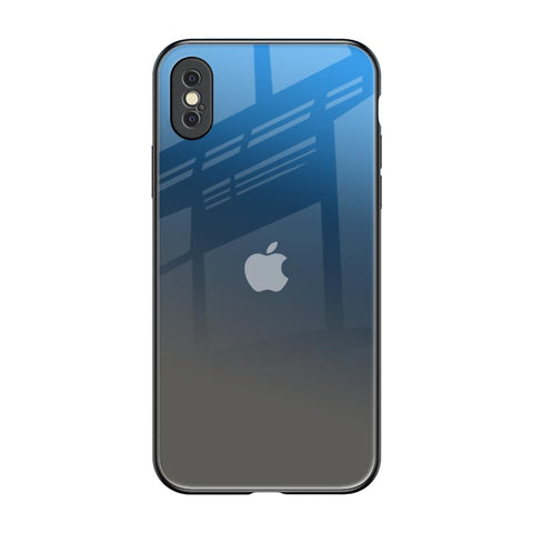 Blue Grey Ombre iPhone XS Glass Back Cover Online