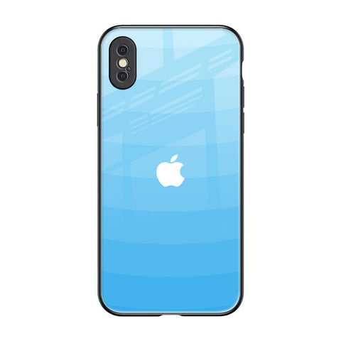 Wavy Blue Pattern iPhone XS Glass Back Cover Online