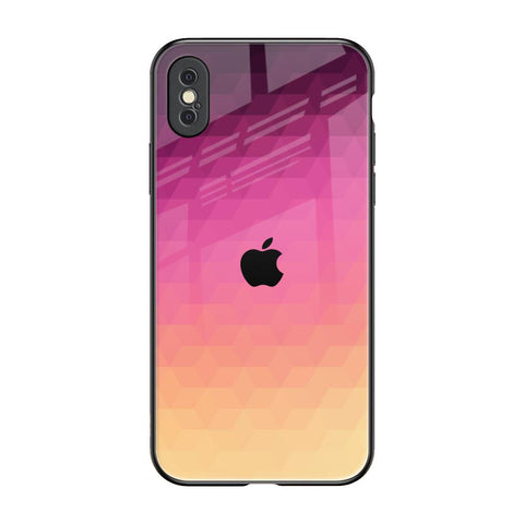 Geometric Pink Diamond iPhone XS Glass Back Cover Online