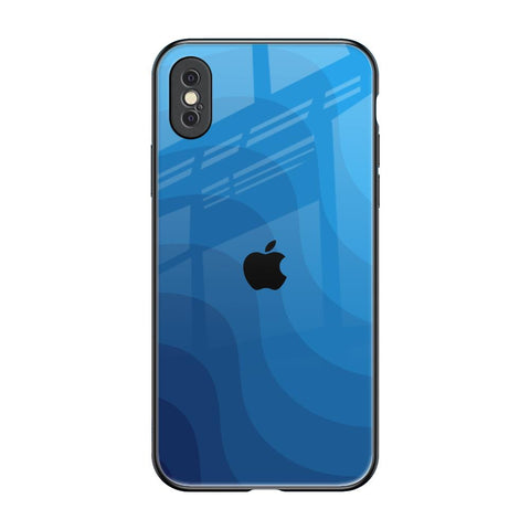 Blue Wave Abstract iPhone XS Glass Back Cover Online