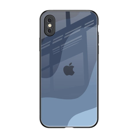 Navy Blue Ombre iPhone XS Glass Back Cover Online