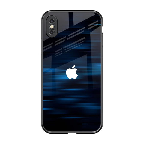 Blue Rough Abstract iPhone XS Glass Back Cover Online