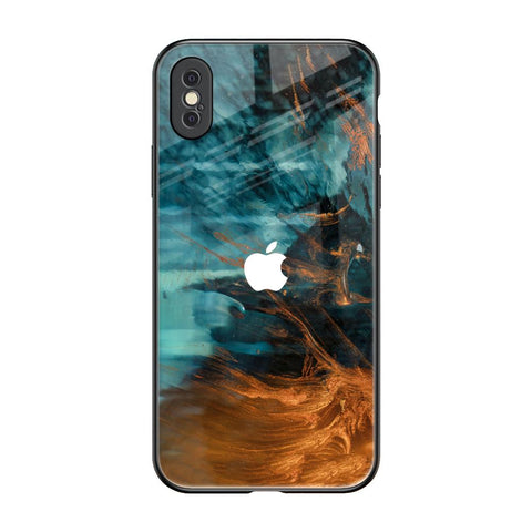 Golden Splash iPhone XS Glass Back Cover Online