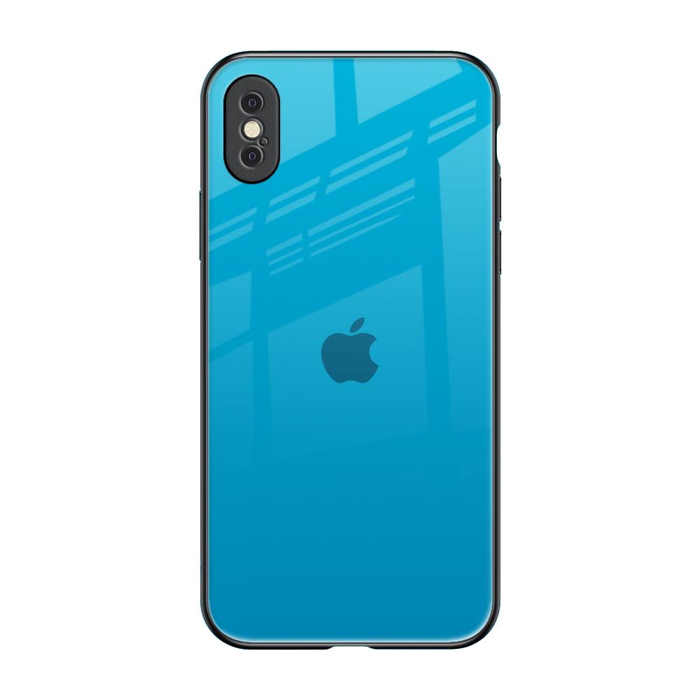 Blue Aqua iPhone XS Glass Back Cover Online