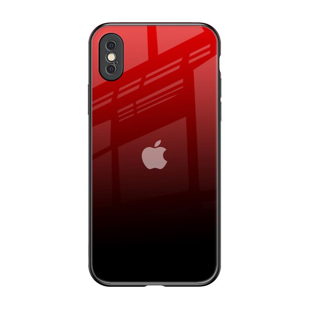 Maroon Faded iPhone XS Glass Back Cover Online