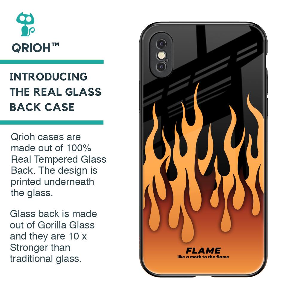 Fire Flame Glass Case for iPhone XS