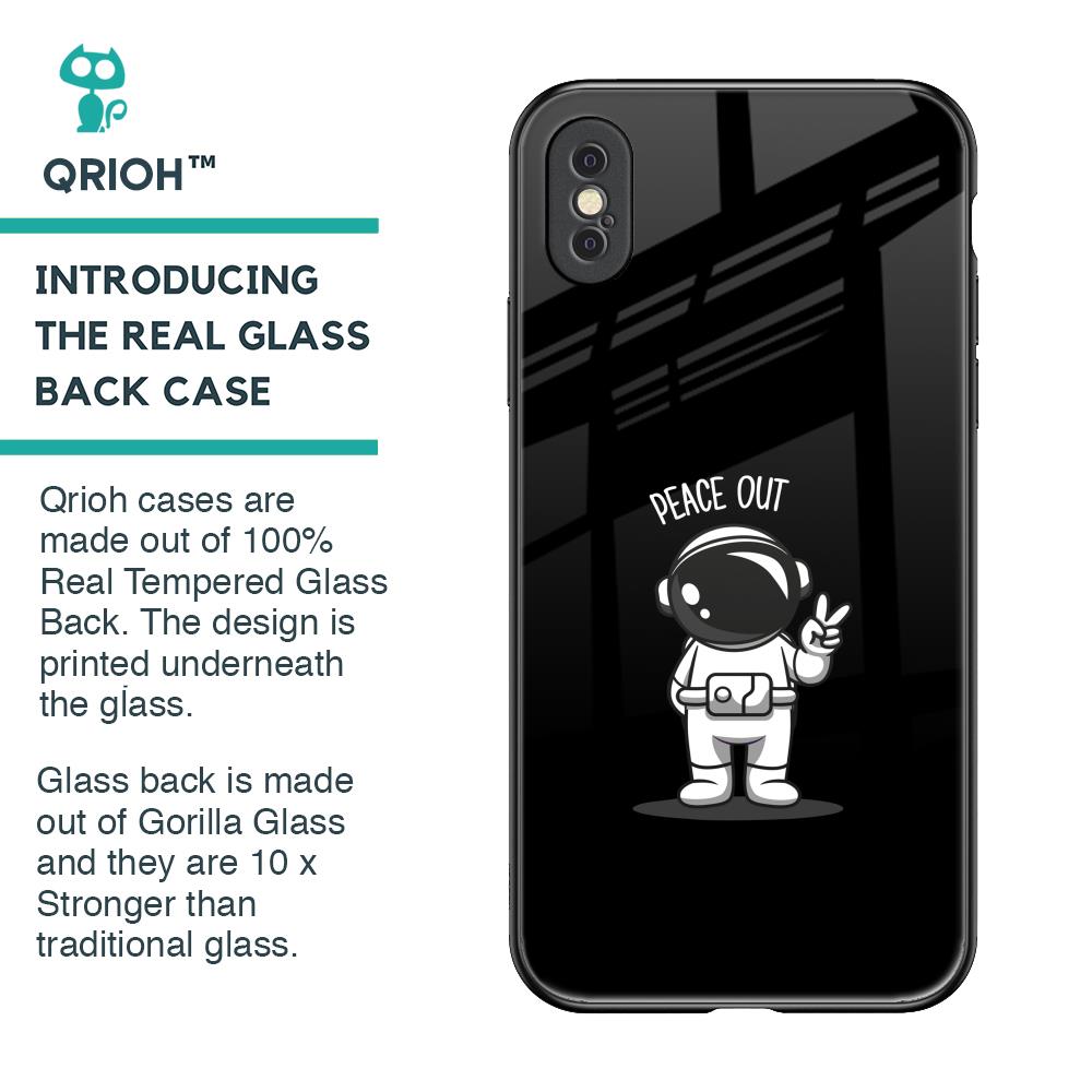 Peace Out Astro Glass Case for iPhone XS