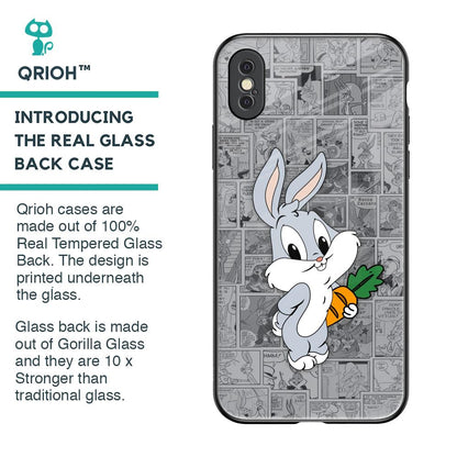 Cute Baby Bunny Glass Case for iPhone XS
