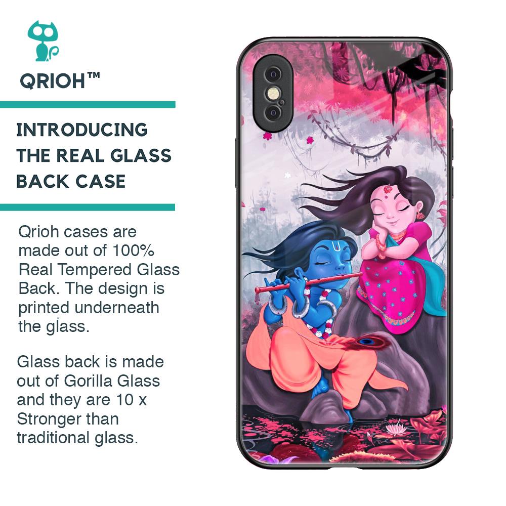 Radha Krishna Art Glass Case for iPhone XS