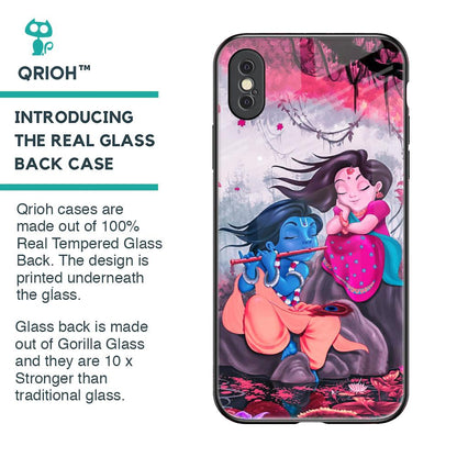 Radha Krishna Art Glass Case for iPhone XS