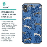 Blue Cheetah Glass Case for iPhone XS