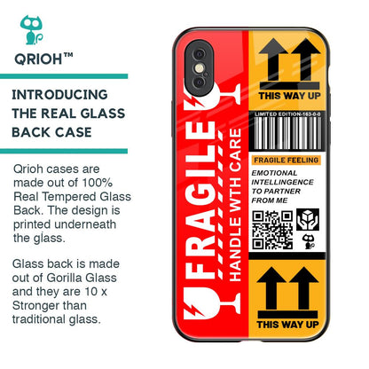 Handle With Care Glass Case for iPhone XS