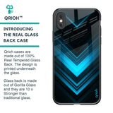 Vertical Blue Arrow Glass Case For iPhone XS