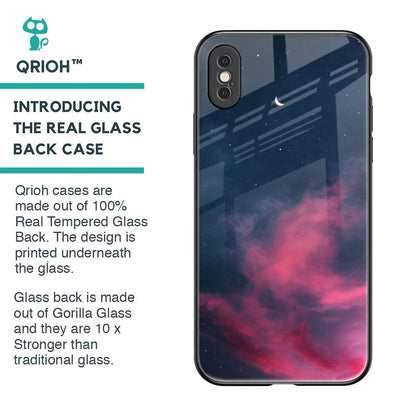Moon Night Glass Case For iPhone XS