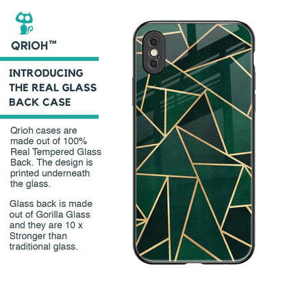 Abstract Green Glass Case For iPhone XS