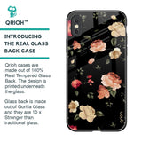 Black Spring Floral Glass Case for iPhone XS