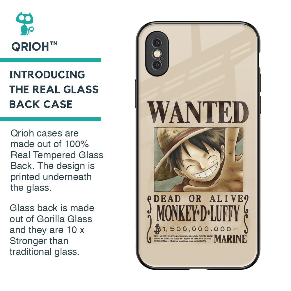 Luffy Wanted Glass Case for iPhone XS