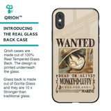 Luffy Wanted Glass Case for iPhone XS