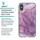 Purple Gold Marble Glass Case for iPhone XS