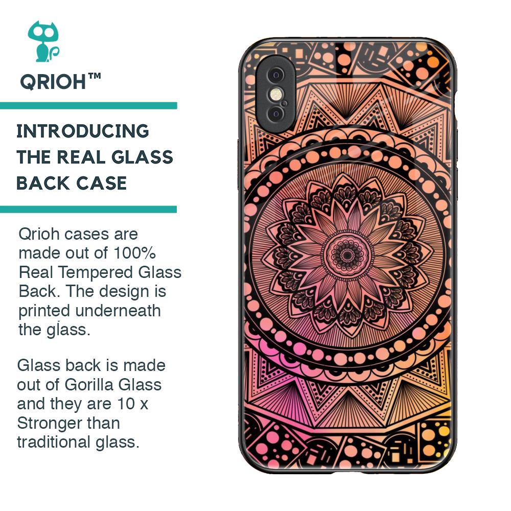 Floral Mandala Glass Case for iPhone XS