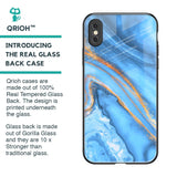 Vibrant Blue Marble Glass Case for iPhone XS